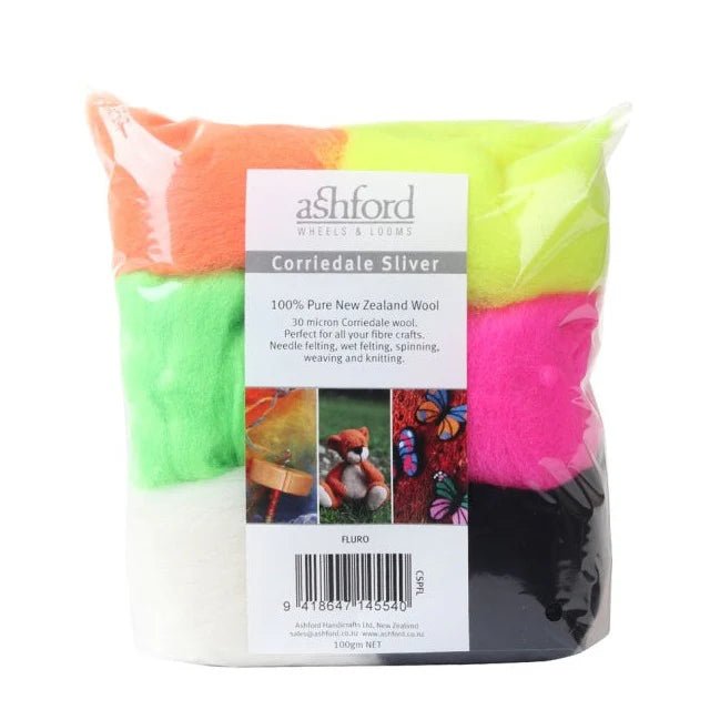 Ashford Corriedale Sliver Packs - Ashford - Fluro - The Little Yarn Store
