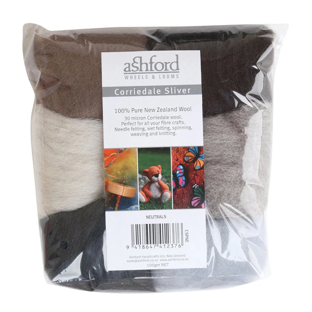 Ashford Corriedale Sliver Packs - Ashford - Neutrals - The Little Yarn Store