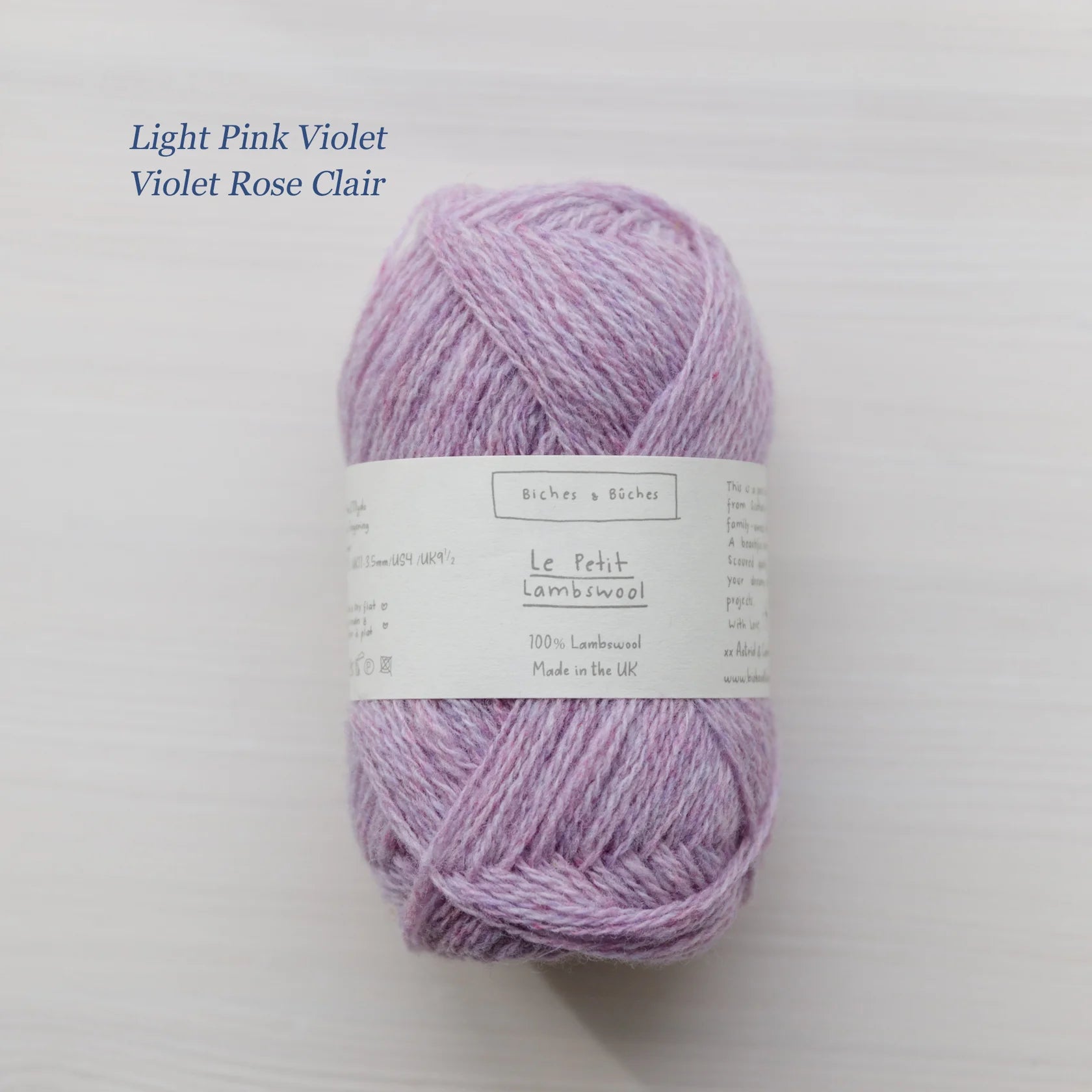 Biches &amp; Buches Le Petit Lambswool - Biches &amp; Buches - Light Pink Violet - The Little Yarn Store
