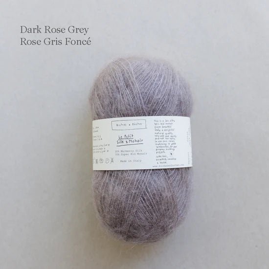 Biches &amp; Buches Le Petit Silk &amp; Mohair - Biches &amp; Buches - Dark Rose Grey - The Little Yarn Store