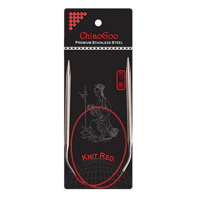 ChiaoGoo Knit Red Stainless Steel Fixed Circular Needles - ChiaoGoo - 23 cm - The Little Yarn Store