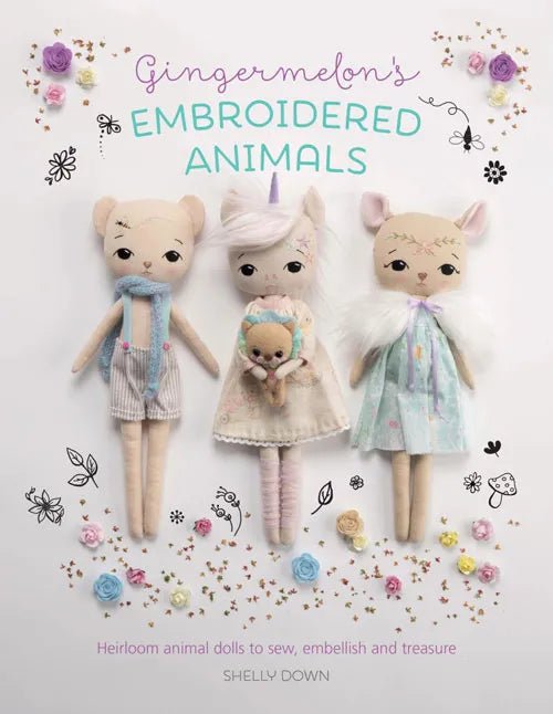 Gingermelon&#39;s Embroidered Animals - Shelly Down - The Little Yarn Store